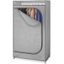 Whitmor Portable Wardrobe Clothes Closet Storage Organizer with Hanging Rack - Grey Color - No-tool Assembly - See Through Window - Washable Fabric Cover - Extra Strong & Durable - 19.75 x 36 x 64”
