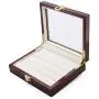 HAWSON Wood Cufflinks Case with Glass Top Ring Storage Organizer for Men and Women Jewelry Storage HAWSON Wood Cufflinks Case with Glass Top Ring Storage Organizer for Men and Women Jewelry Storage