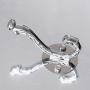 uxcell Dual Wall Hooks Zinc Alloy Wall Mounted Double Hooks Clothes Hanger Holder w Screws Plating Finish, Silver Tone