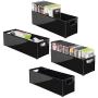 mDesign Plastic Stackable Household Storage Organizer Container Bin with Handles - for Media Consoles, Closets, Cabinets - Holds DVDs, Video Games, Gaming Accessories, Head Sets - 4 Pack - Black mDesign Plastic Stackable Household Storage Organizer Container Bin with Handles - for Media Consoles, Closets, Cabinets - Holds DVDs, Video Games, Gaming Accessories, Head Sets - 4 Pack - Black
