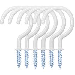 WaterLuu 20 Pack 2.9 Inches Ceiling Hooks,Vinyl Coated Screw-in Wall Hooks, Plant Hooks, Kitchen Hooks, Cup Hooks Great for Indoor & Outdoor Use - (20 White)