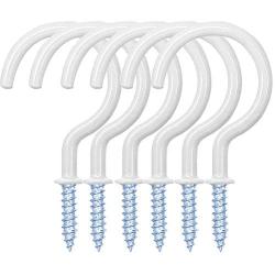 WaterLuu 20 Pack 2.9 Inches Ceiling Hooks,Vinyl Coated Screw-in Wall Hooks, Plant Hooks, Kitchen Hooks, Cup Hooks Great for Indoor & Outdoor Use - (20 White)