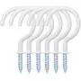 WaterLuu 20 Pack 2.9 Inches Ceiling Hooks,Vinyl Coated Screw-in Wall Hooks, Plant Hooks, Kitchen Hooks, Cup Hooks Great for Indoor & Outdoor Use - (20 White)