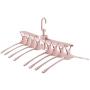 ISUE Multi-Purpose Clothes Hangers Plastic Space Saving Non-Sip for Closet 8-in-1 Folding Hanger 360-Degree Rotation Pink