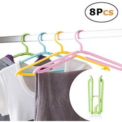 In kds Clothes Hanger Drying Racks Foldable Portable Lightweight Handy Home Outdoor Travel Random Colors (pack of 8)