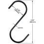 12 Pack Heavy-Duty Black Finish Steel S Shaped Hooks,S Type Hooks,S Hooks Hangers for Kitchen Pot Pan Plants Bags Towels