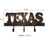 Texas Metal Key Holder Hooks Clothes Hanger Western Vintage Home Letters (Bronze)