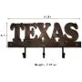 Texas Metal Key Holder Hooks Clothes Hanger Western Vintage Home Letters (Bronze)