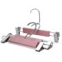 Iddefee Clothes Hanger Pack of 20 Wooden Pants Hangers with Metal Clips Grip Clip Pants Hanger Smooth Finish Solid Wood Jeans Skirt Hanger Clip Hanger Multifunctional Hanger Pants Hangers