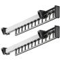 LOOTICH 312mm Extendable Pull Out Cupboard Wardrobe Rail Organizer Metal Rack for 12 Clothes Hangers Pack of 2