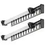 LOOTICH 312mm Extendable Pull Out Cupboard Wardrobe Rail Organizer Metal Rack for 12 Clothes Hangers Pack of 2