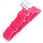 Mongjim 10pcs 42x23x0.5cm Heart Style Plastic Flocking Clothes Hangers Rose Red