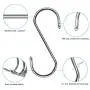 18 Pack S Shaped Hooks, Heavy Duty Stainless Steel S Hooks, Hangers Hanging Hooks for Hanging Pots and Pans,Towels,Clothes,Plants in Home Kitchen Bathroom Bedroom Garden, (2.8'',3.5'',4.3'',Each 6 Pack)