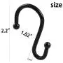 Metal Shower Curtain Hooks,Rust Resistant S Shaped Shower Curtain Rings,Shower Hooks for Bathroom,Decorative Shower Hooks for Curtain Rod,Set of 12 (Black)