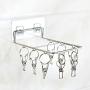 MEIYIN Stainless Steel Wall Mount Clothes Hanger Laundry Drying Rack with 8/10 Clips for Hat Sock Underwear Glove