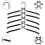 SUPOW Clothes Hangers, 5 in 1 Multi-layer Nop-Slip Wardrobe Clothes Rack Metal Space Saver Clothes Storage Clothes Rack for jacket, Coat, Sweater,Trousers, Shirt, T-Shirt, Ect. (Kids size)(Black.)