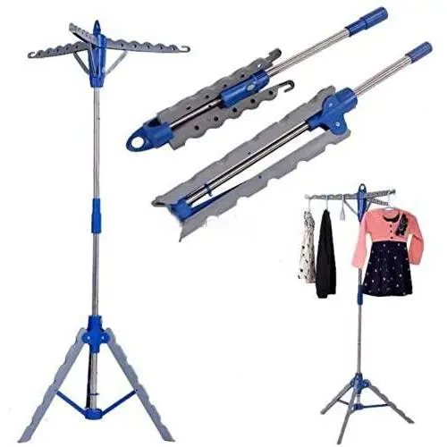 Folding Laundry Rack Tripod Clothes Drying Hanger Dryer Collapsible Folding Laundry Rack Tripod Clothes Drying Hanger Dryer Collapsible