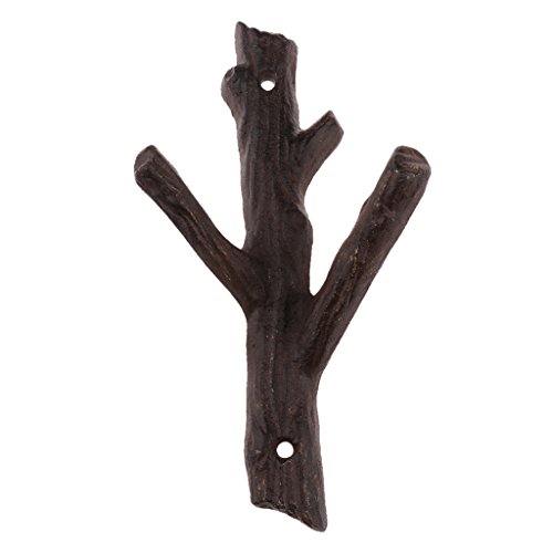 Dovewill Heavy Duty Metal Tree Branch Hooks Coat Key Hat Towel Clothes Hook Hanger Storage Rack - Brown
