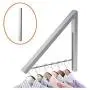qinisi Retractable Clothes Rack - Wall Mounted Folding Clothes Hanger Drying Rack for Laundry Room Closet Storage Organization, Aluminum, Easy Installation, 2 Racks (Silver) qinisi Retractable Clothes Rack - Wall Mounted Folding Clothes Hanger Drying Rack for Laundry Room Closet Storage Organization, Aluminum, Easy Installation, 2 Racks (Silver)