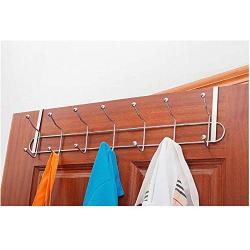 Clothes Hangers Rack Over Door Stainless Steel 12 Hooks,Clothing Coat Hanger Kitchen Bedroom Home Storage Decoration