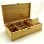 Multikeep Adjustable Tea Boxes 128 Tea Bag Storage Organizer Bamboo Latching Lid (Blank Lid)