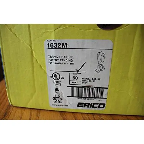 50 pcs Erico Caddy 1632M Trapeze hanger for 2" conduit to 1" EMT 50 pcs Erico Caddy 1632M Trapeze hanger for 2" conduit to 1" EMT