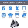 PurSteam Full Size Garment Fabric Steamer Professional Heavy Duty Industry Leading 2.5 Liter (85 fl.oz.) Water Tank Producing Over 60min of Continuous Steam with 4 Level Steam Adjustment