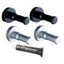 NUOBESTY 4pcs Wall Mounted Hook Aluminum Punch Free Adhesive Towel Coat Cloth Hat Hook Rack Key Hanger with 6ml Glue for Kitchen Bathroom