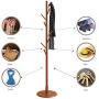 Coat Rack, Wooden Classic Vintage Floor Free Standing Multi-Layer Round Base Hanger Multi-Function Garment Hats Stand Cloth Shelf with 8 Hook for Home, Office, Entryway, Bedroom (Coffee) Coat Rack, Wooden Classic Vintage Floor Free Standing Multi-Layer Round Base Hanger Multi-Function Garment Hats Stand Cloth Shelf with 8 Hook for Home, Office, Entryway, Bedroom (Coffee)