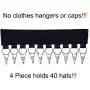 Hat Organizer Hanger, 10 Baseball Cap Holder, Hat Storage for Closet - Change Your Clothes Hanger to Ball Cap Organizer Hanger - Keep Your Hats Cleaner Than a Hat Rack - Great for Travel Use (4 Pack)