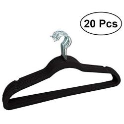 KYCPTNFJ 20pcs Non-Slip Flocked Velvet Huggable Hangers Clothes Hangers Shirts Sweaters Dress Hanger Drying Rack