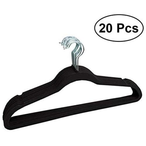 KYCPTNFJ 20 pcs Non-Slip Flocked Velvet Huggable Hangers Clothes Hangers Shirts Sweaters Dress Hanger Drying Rack