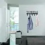 MINCORD Towel Racks Black Metal Wall Mounted Towel Holder 5 Hooks Towel Hanger Rack for Kitchen Storage Organizer Rack, Bathroom Towels