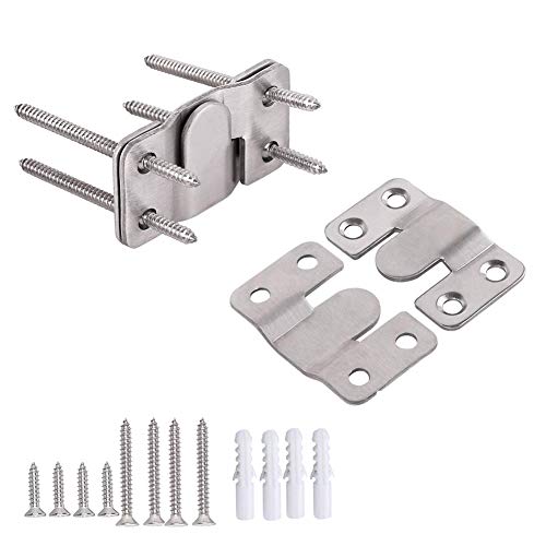 Furniture Flush Mount Bracket- Headboard Wall mount Hardware- Large Picture Hangers- Heavy Duty photo Frame Hook- Stainless Steel Interlocking Z Clips for Large Picture Display Art Gallery (2 Sets ) Furniture Flush Mount Bracket- Headboard Wall mount Hardware- Large Picture Hangers- Heavy Duty photo Frame Hook- Stainless Steel Interlocking Z Clips for Large Picture Display Art Gallery (2 Sets )