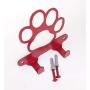 Dog Leash Hook Hanger. Dog Paw. Cherry Red Color. Made in USA. Solid Steel. Screws Included.