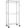 Finnhomy Heavy Duty Rolling Garment Rack Clothes Rack with Double Hanger Rods and Shelves, Portable Closet Organizer with Wheels, 1″ Diameter Thicken Steel Tube Hold Up to 300Lbs, Chrome Finnhomy Heavy Duty Rolling Garment Rack Clothes Rack with Double Hanger Rods and Shelves, Portable Closet Organizer with Wheels, 1″ Diameter Thicken Steel Tube Hold Up to 300Lbs, Chrome