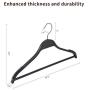 Super Heavy Duty Plastic Coat Hanger - Non Slip & Space Saving Suit Hanger - Clothes Hangers Hook Swivel 360-6 Pack Black