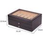 3 Layer Wood Pen Display Boxes 34 Pen Organizer Box, Pen Display Case Storage Box,Top Glass Window Pen Fountain Collection Display Case (Black)