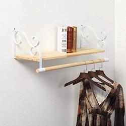 JPYMJ Clothing Store Display Stand Hanger Display Stands Womens Shop Shelf Retro Wall-Mounted Hanger Clothes Hanger Shelf (Color : A, Size : 80cm)