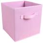 Zuer Foldable Storage Cubes- Thickening Collapsible Fabric Boxes Household Cube Storage Boxes - Moistureproof, Dustproof, Odourless (2 Pack) (Pink)