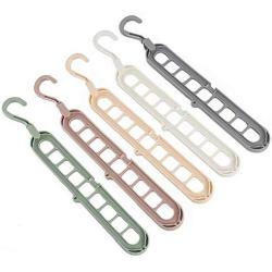 10PC Random Color Creative 3D Space Saving Hanger Magic Clothes Hanger 9Hole Towel Hook Closet Organizer Rack Decoration