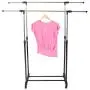 WDDH Clothes Drying Rack,Rolling Laundry Dryer Hanger Stand,Double Rail Garment Clothing Rack with Adjustable for Rolling Clothes Organizer