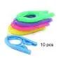 Zentto 10 Pcs Portable Folding Clothes Hangers with Anti-Slip Groove Color Plastic Bathroom Wardrobe Closet Drying Rack for Travel, Hiking, Camping