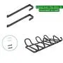 Minggoo Coat Rack Wall Mounted Hook Rack Over The Door Hook Organizer 7 Hooks, Heavy-Duty Iron Wire Black