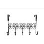 Dingang Over The Door Hanger Rack - Decorative Hanger Holder for Home Office Use 5 Hooks Black