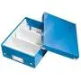 Leitz Click & Store Storage Box, Small Organizer Box, Collapsible, Stackable, Patented Design, Bin, Cabinet, Desk Organizer, Blue (60570036)