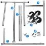 SDIiLAN Closet Organizer Garment Rack Clothes Hanger Home Shelf Portable Single-bar Steel Clothes Rack Silver