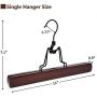 JS HANGER Skirt Hangers Non-Slip Wooden Collection Slack Hangers, Retro Finish, 12-Pack