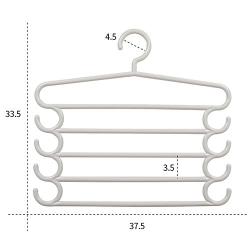 HJYPYJ Magic Hanger,Multi-Layer Multi-Functional Hanger Pants,Plastic Seamless Storage Artifact,Space-Saving Hanger Organizer Not Easy to Fall Off/White / 37.5x33.5cm