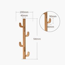 BJLWTQ Vertical Coat Rack Wall Mounted, Solid Wood Tree Clothes Hat Hanger Holder, with 6/9 Hooks L Types,Coat Hat Hanger for Entryway Foyer Hallway (Color : Wood Color, Size : 9 Hooks)